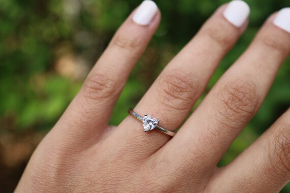 925 cz shop heart ring