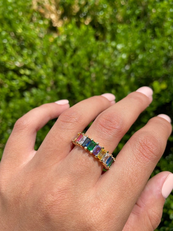 Baguette on sale ring rainbow