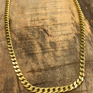 14 K Gold Filled Curb Chain Choker Necklace, Cuban Link Chain, 4.3mm Cuban Link Chain Choker image 6