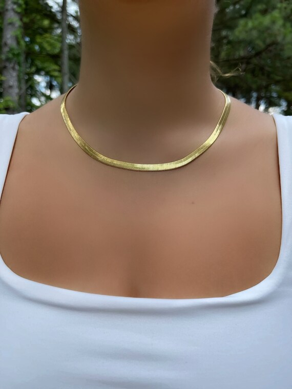 24k on sale herringbone necklace