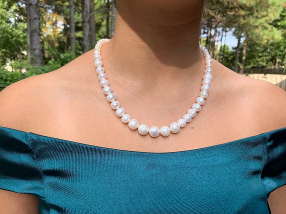 4-12mm Graduated Freshwater Pearl Necklace Bridal Pearls -  Norway