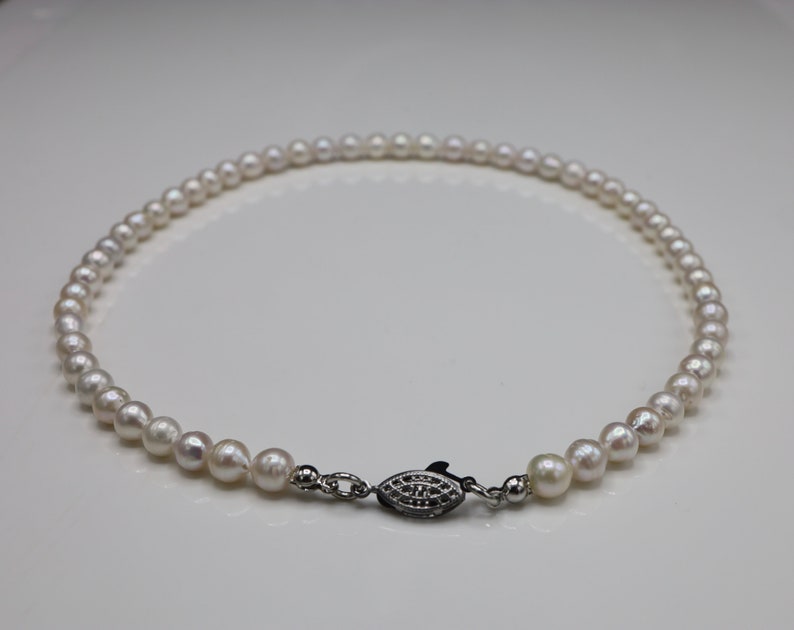 Freshwater Pearl Necklace Box Clasp Necklace Classic Pearls Etsy