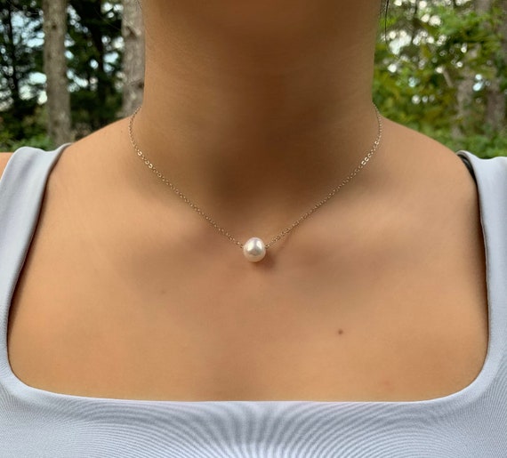 Freshwater Pearl Choker Necklace Genuine Pearls Silver 