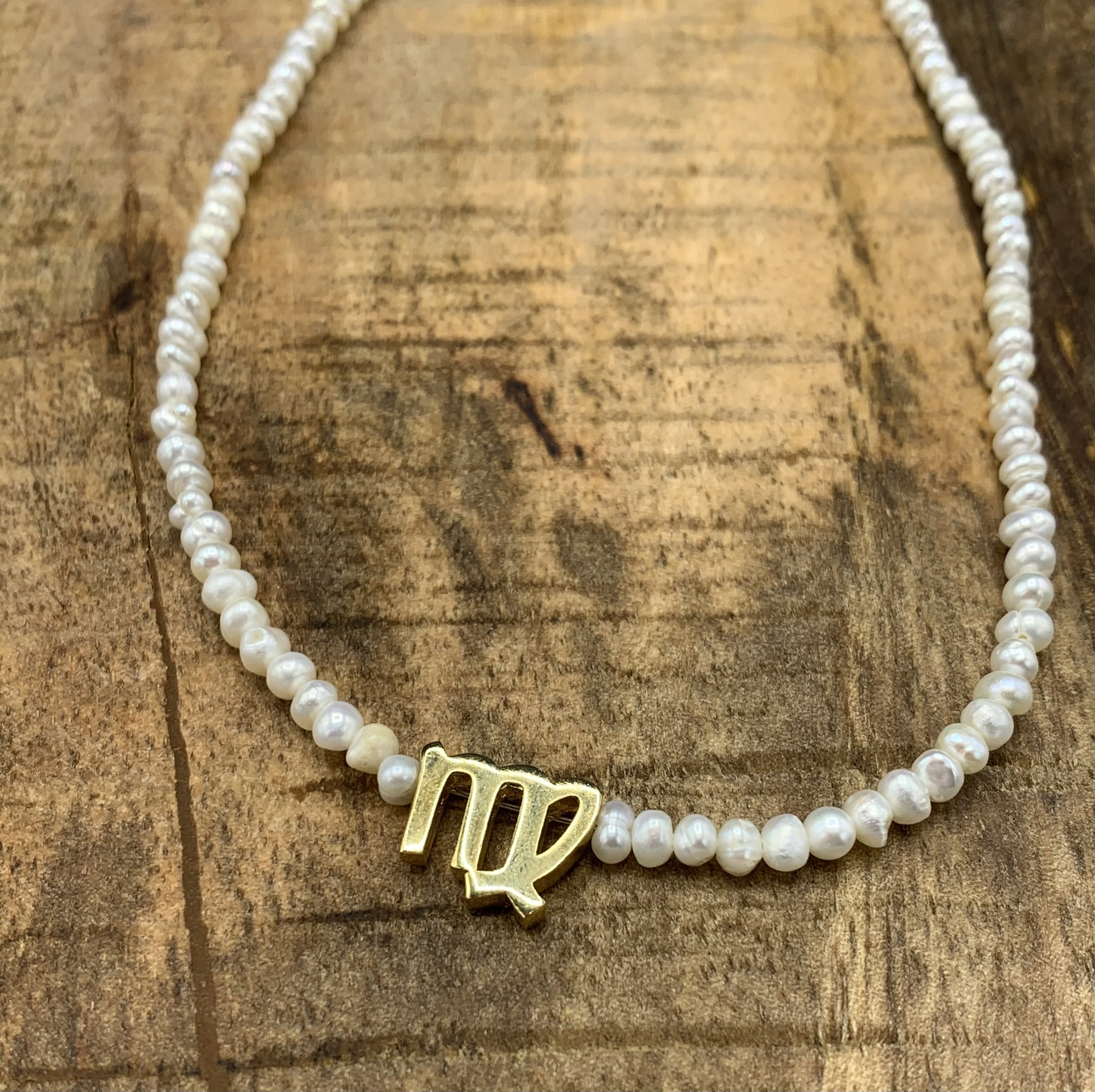 Freshwater Pearl Zodiac Charm Choker 