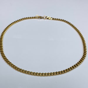 14 K Gold Filled Curb Chain Choker Necklace, Cuban Link Chain, 4.3mm Cuban Link Chain Choker image 4