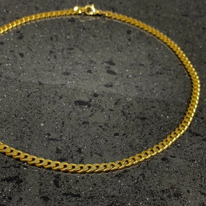 14 K Gold Filled Curb Chain Choker Necklace, Cuban Link Chain, 4.3mm Cuban Link Chain Choker image 8