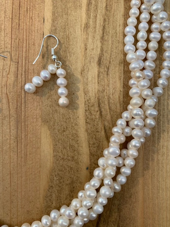 Multi Strand Freshwater Pearl Necklace 