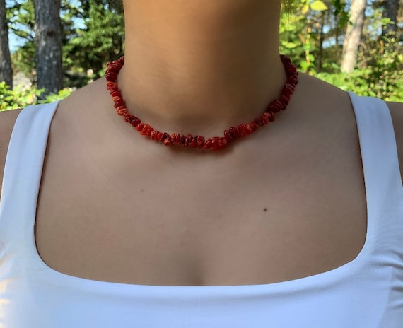 Coral cheap choker necklace