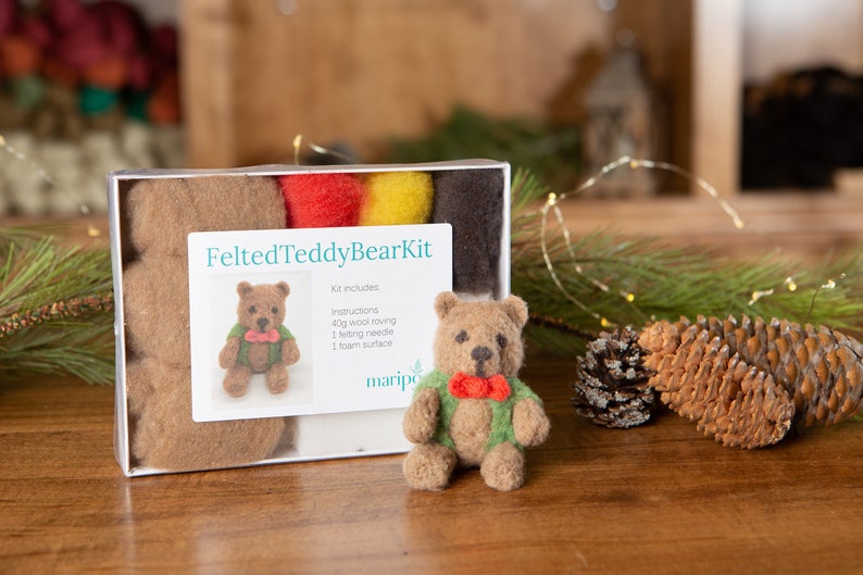 Felting Kit DIY Felting Kit Teddy Bear Kit Etsy