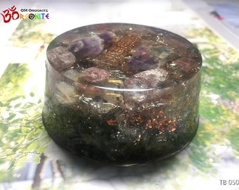 Orgonite Tower Buster / Amethyst / Golden Rutilated Quartz / Star and Crescent / Increases Intuition / Meditating / Praying