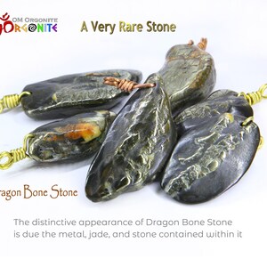 GROßER Drachenmuster Stein Anhänger made in Taiwan Schutzamulett Roher Drachenknochen Stein Zubehör Bild 9