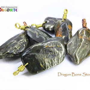 GROßER Drachenmuster Stein Anhänger made in Taiwan Schutzamulett Roher Drachenknochen Stein Zubehör Bild 10