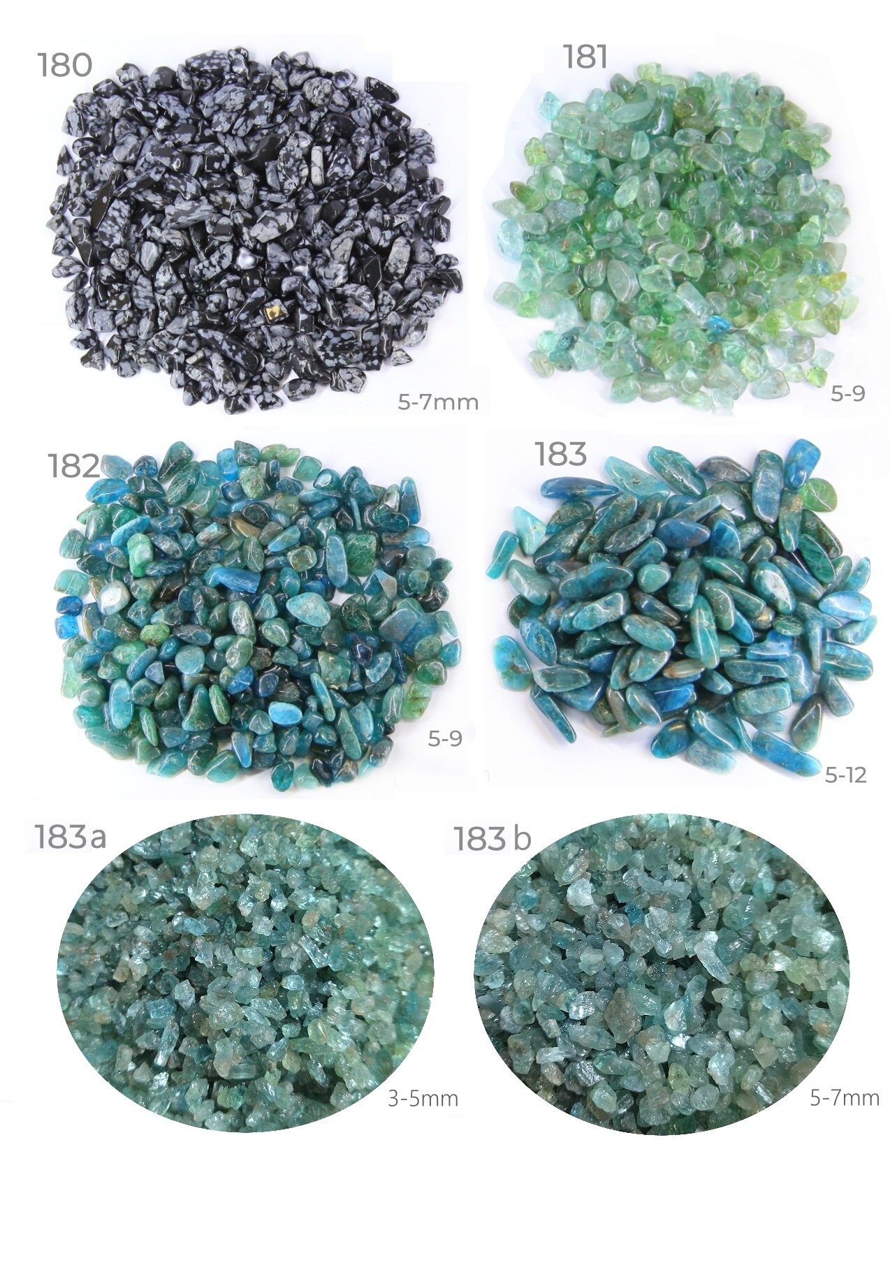 250 types Tumbled Crystal Chips 60g packs / Gemstone Chips / Etsy