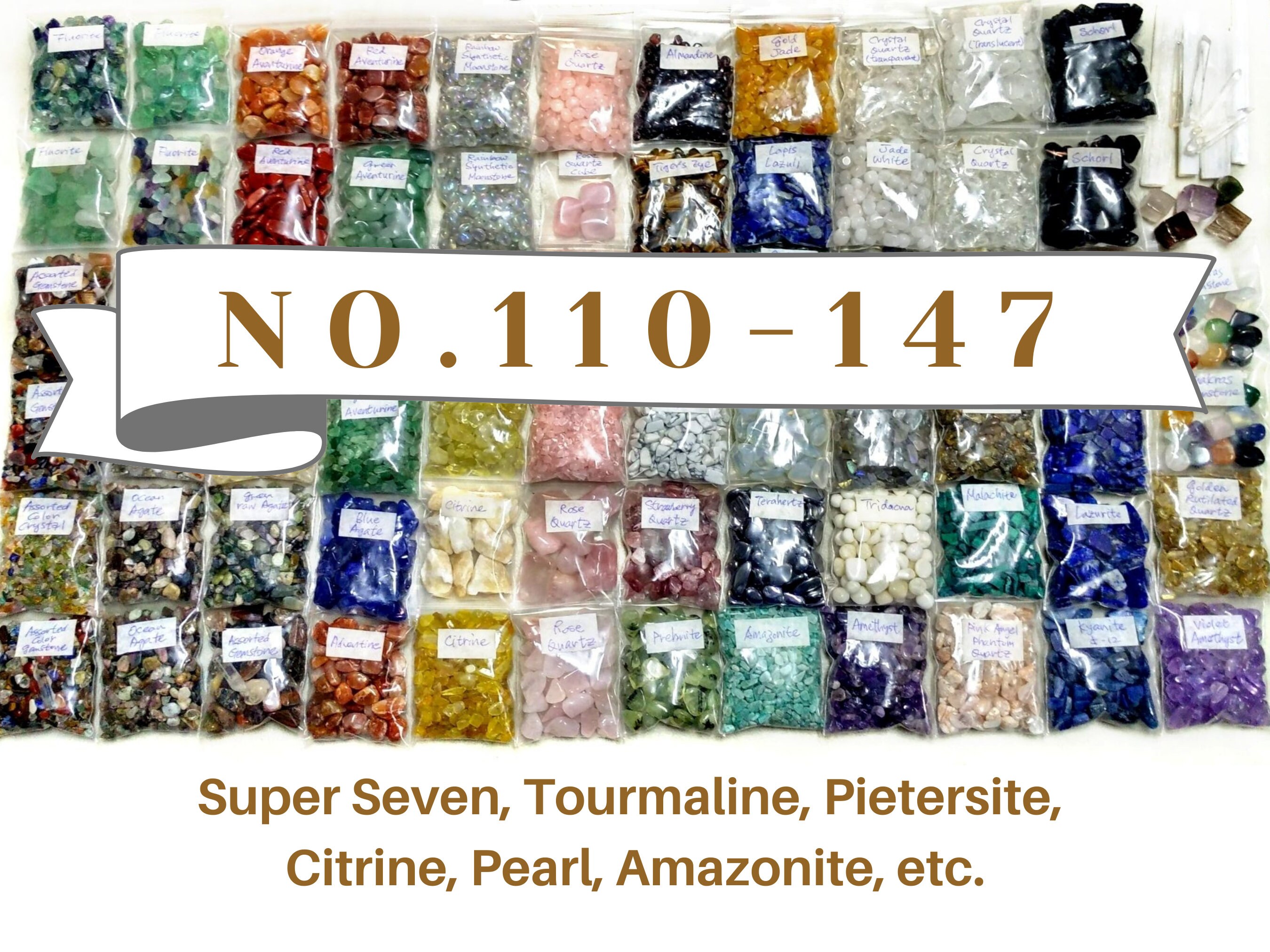 250 Types Tumbled Crystal Chips 60g Packs / Gemstone Chips / Etsy