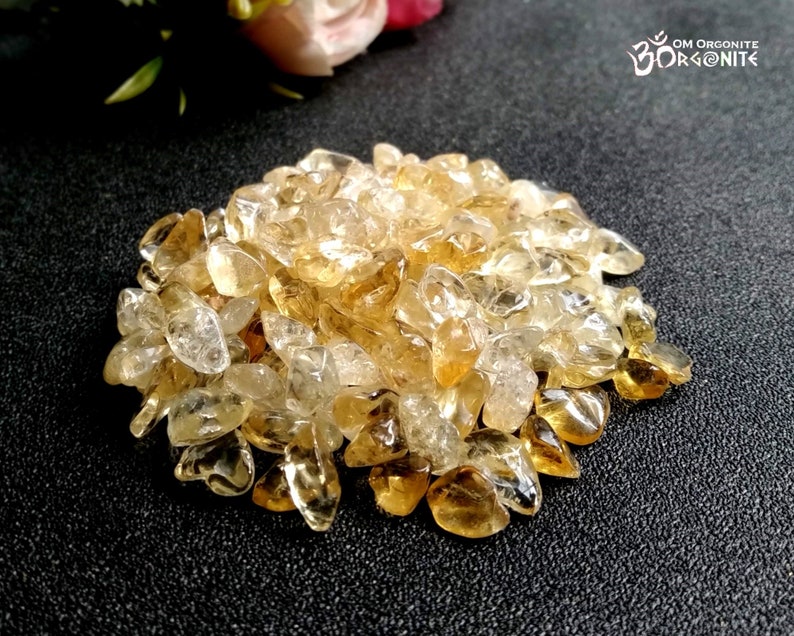 Brazilian Citrine 60 grams / Natural Crystal Chips / The Light Maker Happiness Joy / Solar Plexus Chakras Healing Crystals image 3