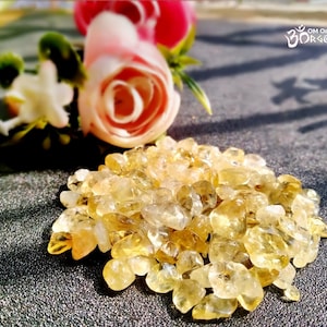 Brazilian Citrine 60 grams / Natural Crystal Chips / The Light Maker Happiness Joy / Solar Plexus Chakras Healing Crystals image 1