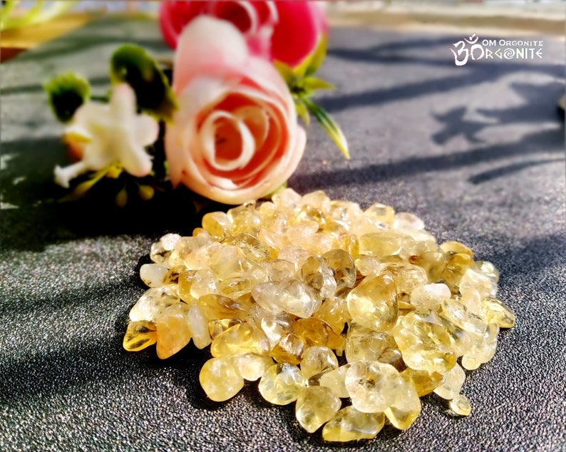 Brazilian Citrine 60 grams / Natural Crystal Chips / The Light Maker Happiness Joy / Solar Plexus Chakras Healing Crystals image 1