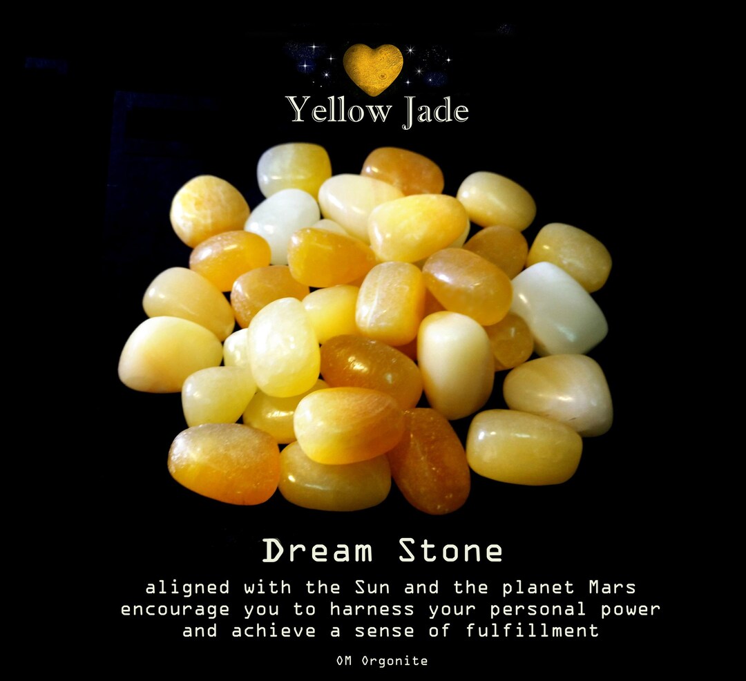 3 Pcs of Perfect Yellow Jade / Tumbled Healing Stones / Pocket Crystal