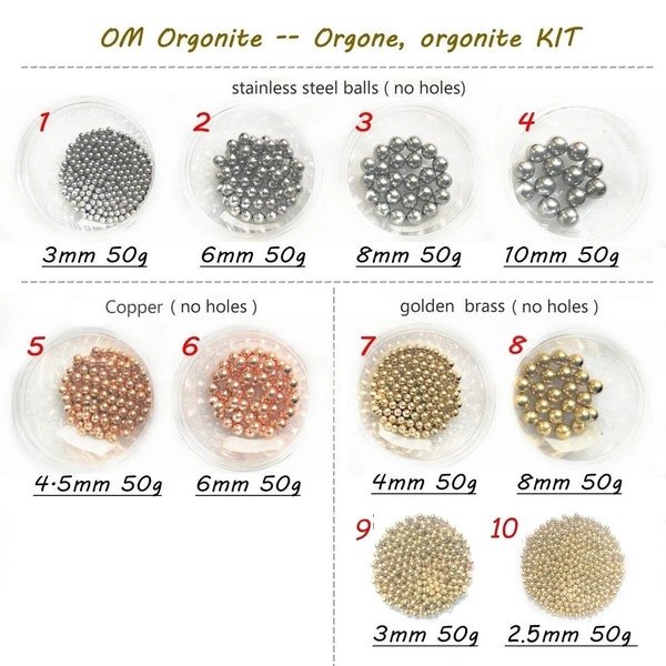 Metal Balls 50g pack / No Hole Beads / Copper Stainless Steel Bronze Brass / Orgonite and Jewelries Craft Supplies