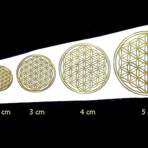 Naklejka metalowa Kwiat Życia 1 cm - 5 cm | Sacred Geoemetry | Naklejka na telefon i laptopa