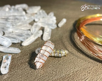 50 Crystals Points with 2 rolls Copper and Brass | Crystal Grids | DIY Orgonite Making Supplies