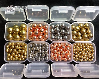 Set of Metal balls | 4-8mm Copper, Brass, Stainless Steel Beads Without Hole | Art Craft Supplies