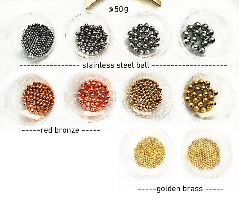 Metal Balls 50g pack / No Hole Beads / Copper Stainless Steel Bronze Brass / Orgonite and Jewelries Craft Supplies image 3