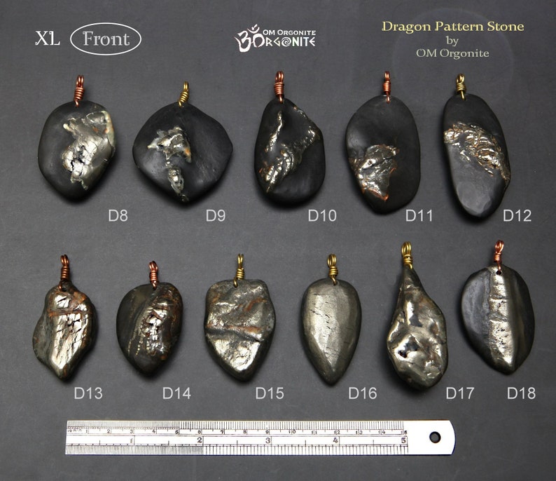 LARGE Dragon Pattern Stone Pendant made in Taiwan Protection Amulet Raw Dragon Bone Stone Accessories image 6