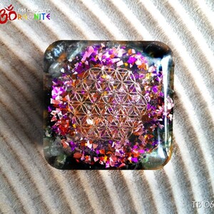 Flower of Life Orgonite Tower Buster / Brown Tiger's Eye / - Etsy