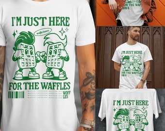 T-shirt drôle de fan du petit-déjeuner - Je suis juste là pour les gaufres, les amateurs de gaufres ou le jour de la gaufre. des filles et des garçons qui adorent les gaufres. Amateur de petit-déjeuner