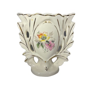 Vintage Staffordshire Style Floral Vase