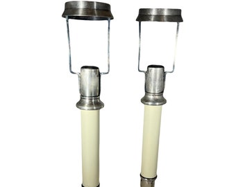 1902 Antique Chandelier Candelabra Candle Pillar, Set of 2