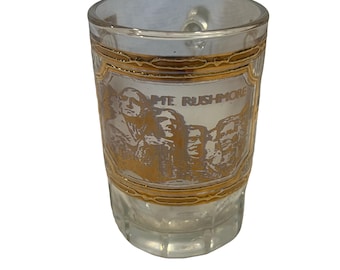 Culver Mount Rushmore Souvenir Shot Glass Mug, Vintage 22k Gold Culver