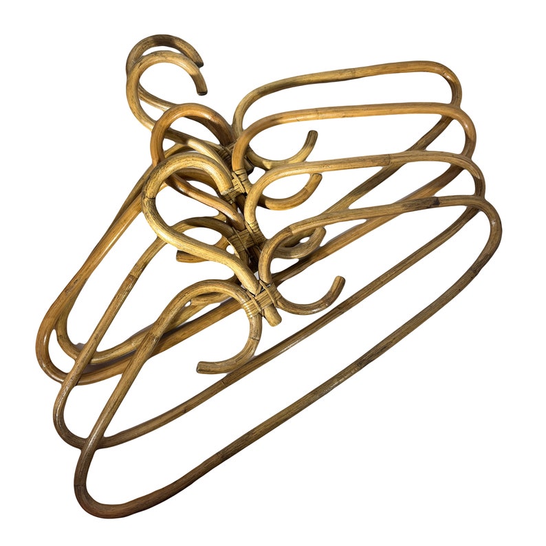 Vintage Bamboo Dress Hangers Set of 4 Etsy