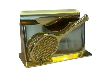 Applause Business Card Holder with Tennis Racquet, Vintage 1988 Card Holder