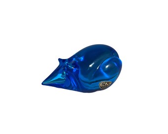 F. M. Konstglas Swedish Blue Glass Mouse