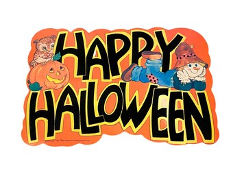 Halloween Velvet Die Cut 1984 Peck Incorporated Happy Halloween