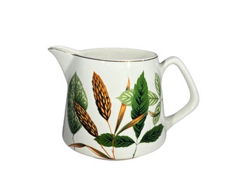 Magnolia Leaves Pitcher RARE Mid Century Modern Lord Nelson Pottery England 4.5" Tall