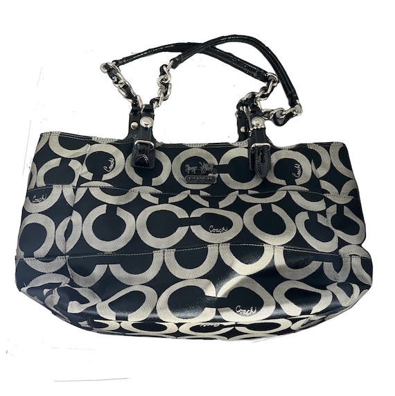 Vintage Coach Tribeca Op Art Tote Bag