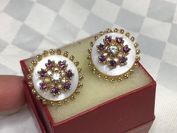 Boucles D'oreilles Anciennes Années 1950 En Argent Et Métal Argenté - Pendantes, Dormeuses