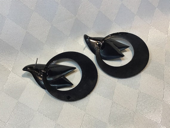 Boucles D'oreilles Art Déco Anciennes En Argent Massif Avec Pierre Verte (jade) - Occasion