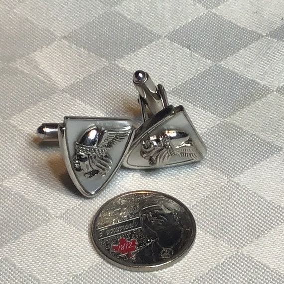 Novelle | Boutons De Manchette Argentés Avec Zircone Bleue Et Transparente P