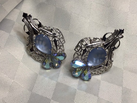 Clips D'oreilles Vintage LA PORTE BLEUE Paris - Corde Bleue - Occasion