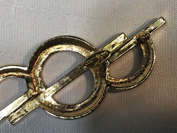 Broche Dorée Signée P & M Paris - Coquille Vintage En Alliage - Excellent état