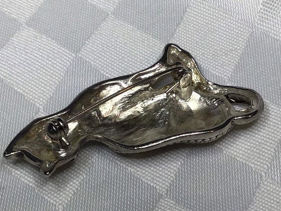 Mignonne broche de métal argenté représentant un … - image 5