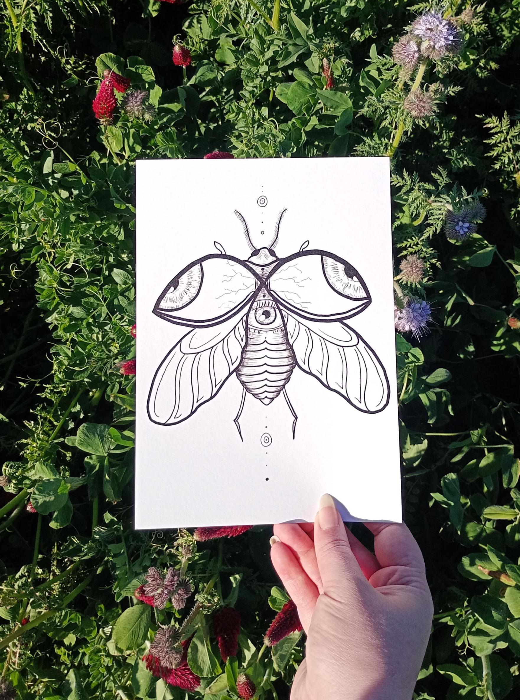 Creepy Gothic Beetle Illustration - Quality A5 Print - Etsy