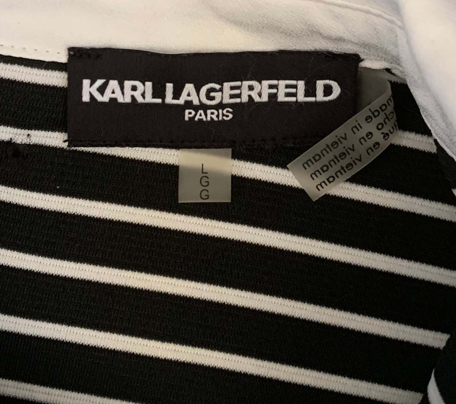 Karl Lagerfeld Stripe Knit Pleaded Sleeve Detailed Top. Size - Etsy