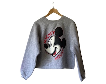 Sudadera raglán vintage de Mickey Mouse de los años 90. Talla pequeña. Fabricada en EE. UU.