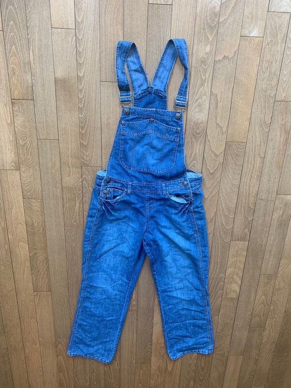 Vintage Denim Y2K Wide Leg Overalls. Junior Size … - image 5