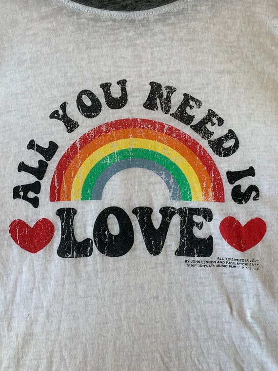 Vintage All you need is Love Long Slv Tee Shirt - image 2
